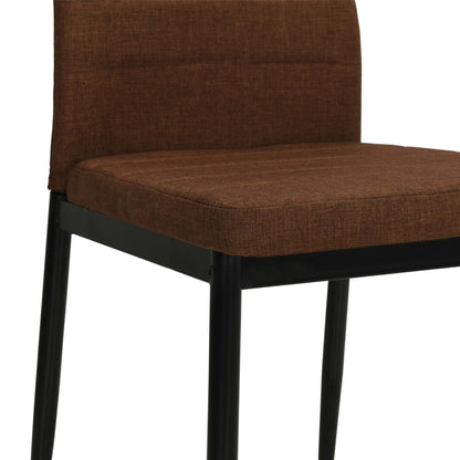 Chaises de salle à manger 4 pcs. Tissu marron