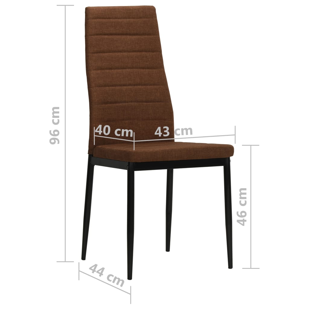 Chaises de salle à manger 4 pcs. Tissu marron