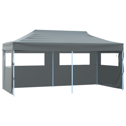 Tente de fête pop-up avec parois latérales pliable 3 x 6 m anthracite