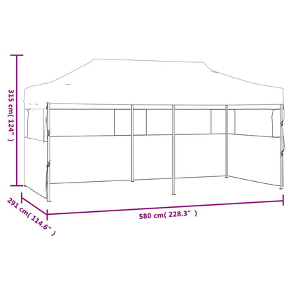 Tente de fête pop-up avec parois latérales pliable 3 x 6 m anthracite