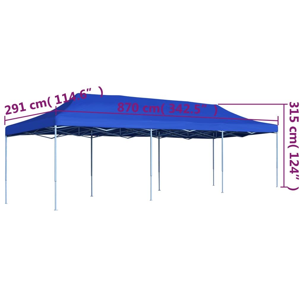 Faltzelt Pop-Up Partyzelt 3 x 9 m Blau