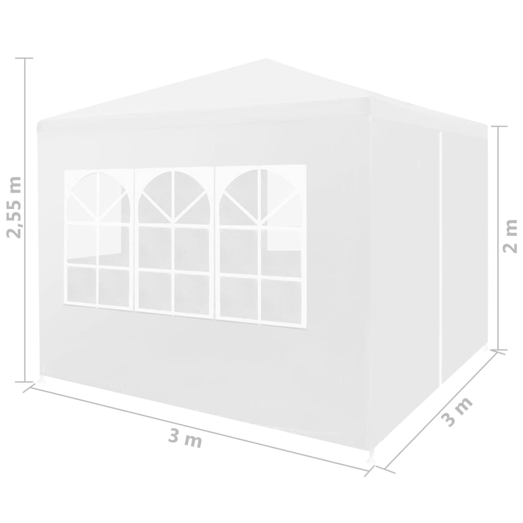 Carpa para fiestas 3x3 m blanca