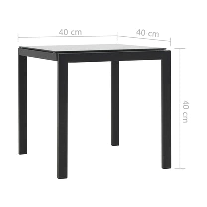 Chaises longues 2 pcs. avec table poly rotin et textilène noir