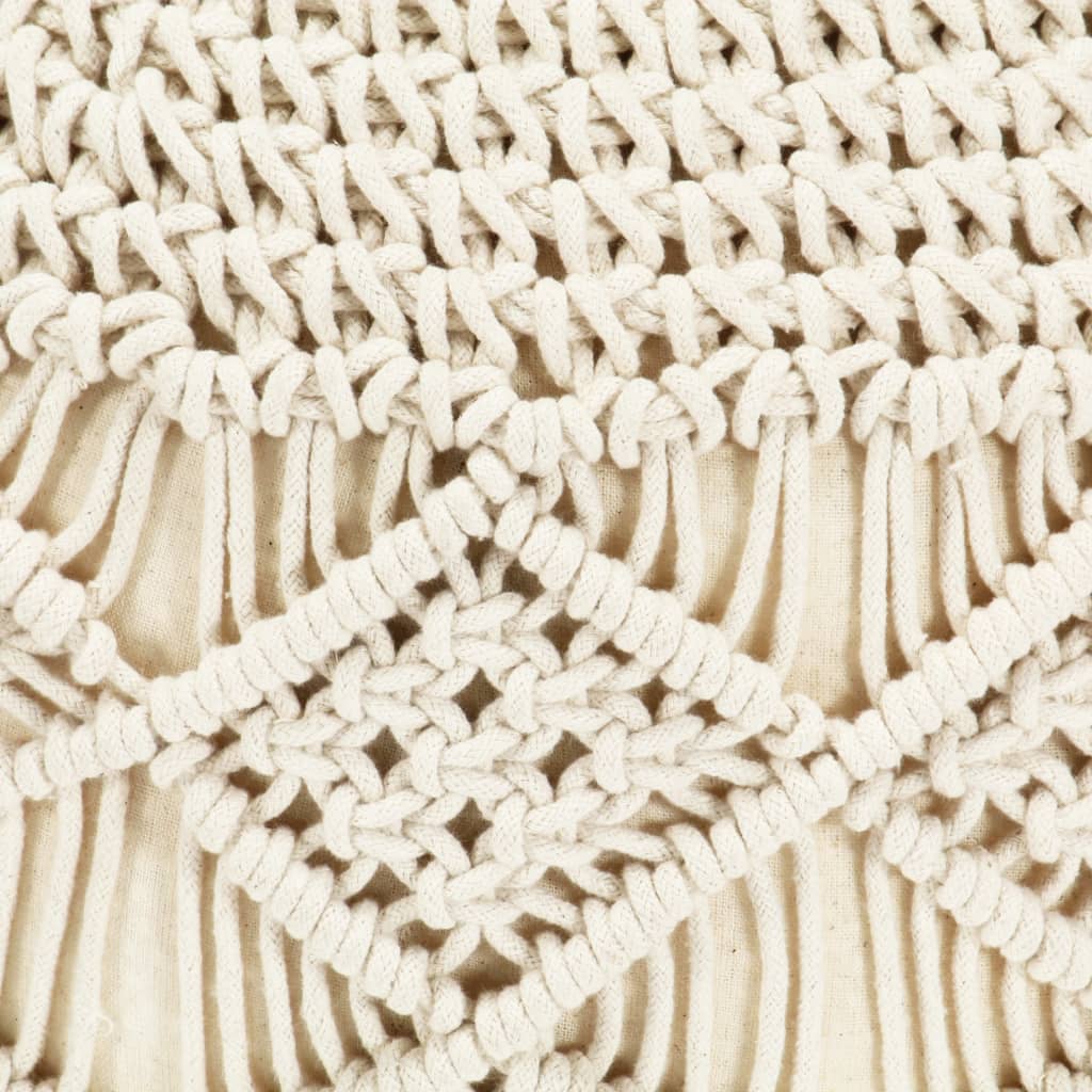 Puf macramé hecho a mano 45 x 30 cm algodón