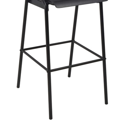 Tabourets de bar 2 pcs Noir Contreplaqué Massif Acier