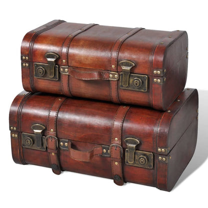 Valise décorative en bois 2 pcs. Style rétro marron