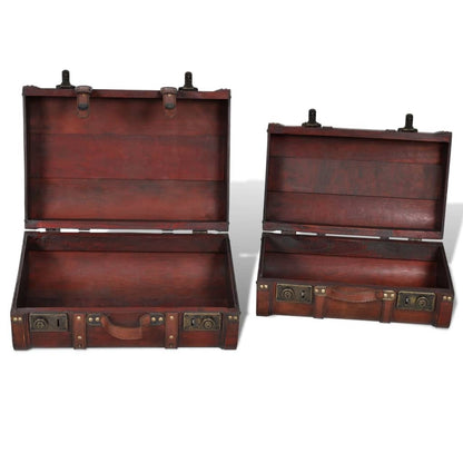 Valise décorative en bois 2 pcs. Style rétro marron