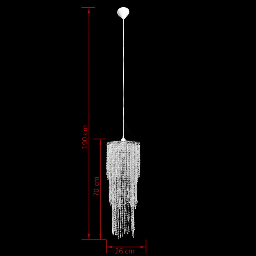 Kristall Anhänger Kronlampe 26 x 70 cm