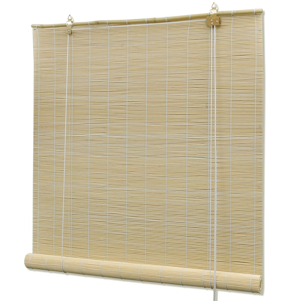 Estor enrollable de bambú natural 80x160 cm