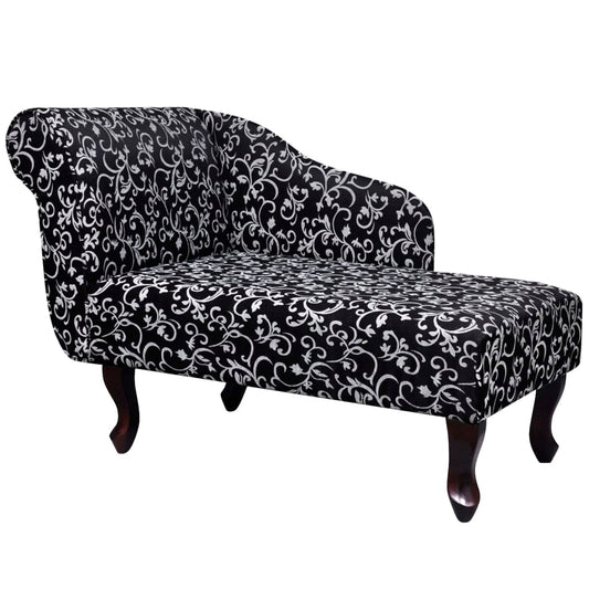 Chaise longue de tela en blanco y negro