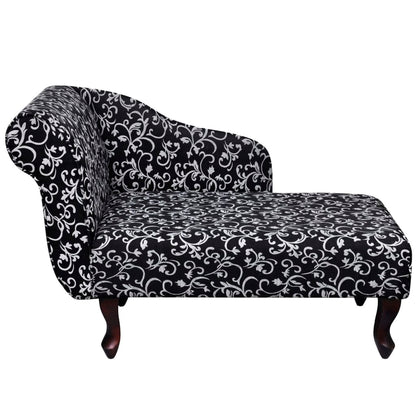 Chaise longue de tela en blanco y negro