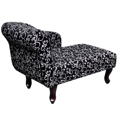 Chaise longue de tela en blanco y negro