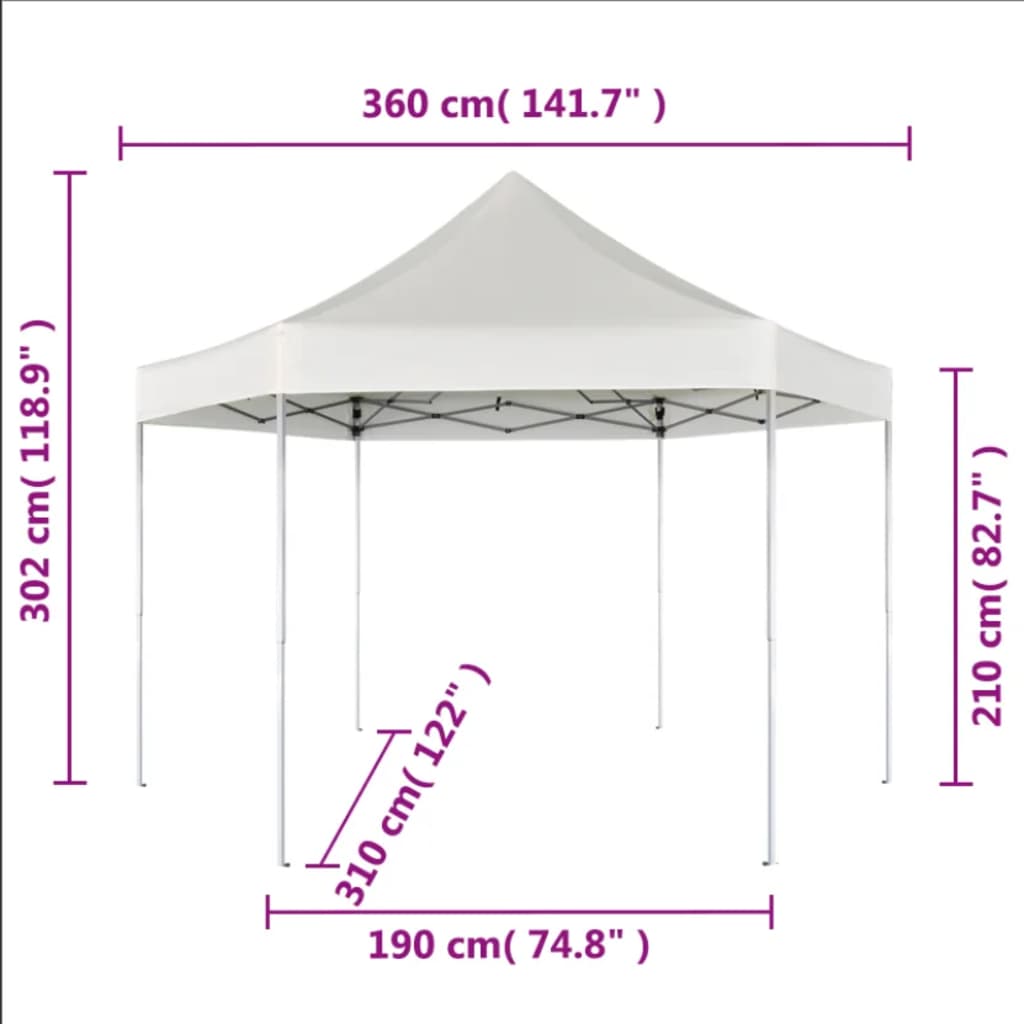 Pop-Up-Partyzelt Hexagonal Faltbar Dunkelblau 3,6x3,1 m