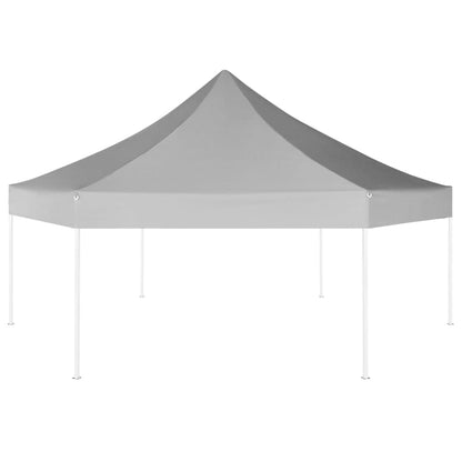 Tente de fête Pop-Up Hexagonale Pliable Grise 3,6x3,1 m