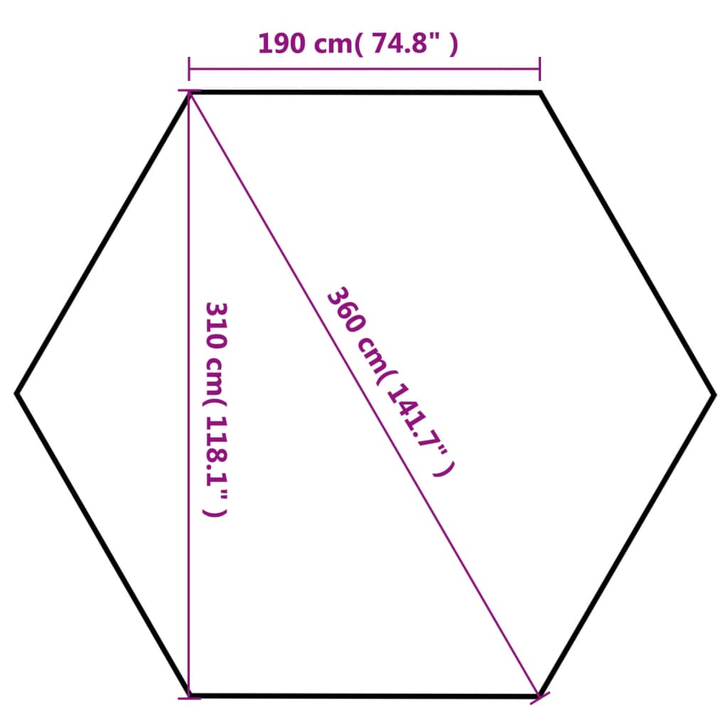 Tente pop-up hexagonale avec 6 parois latérales blanc crème 3,6x3,1 m