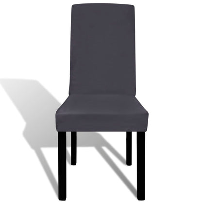 Housses de chaise extensibles droites, 4 pièces Anthracite.