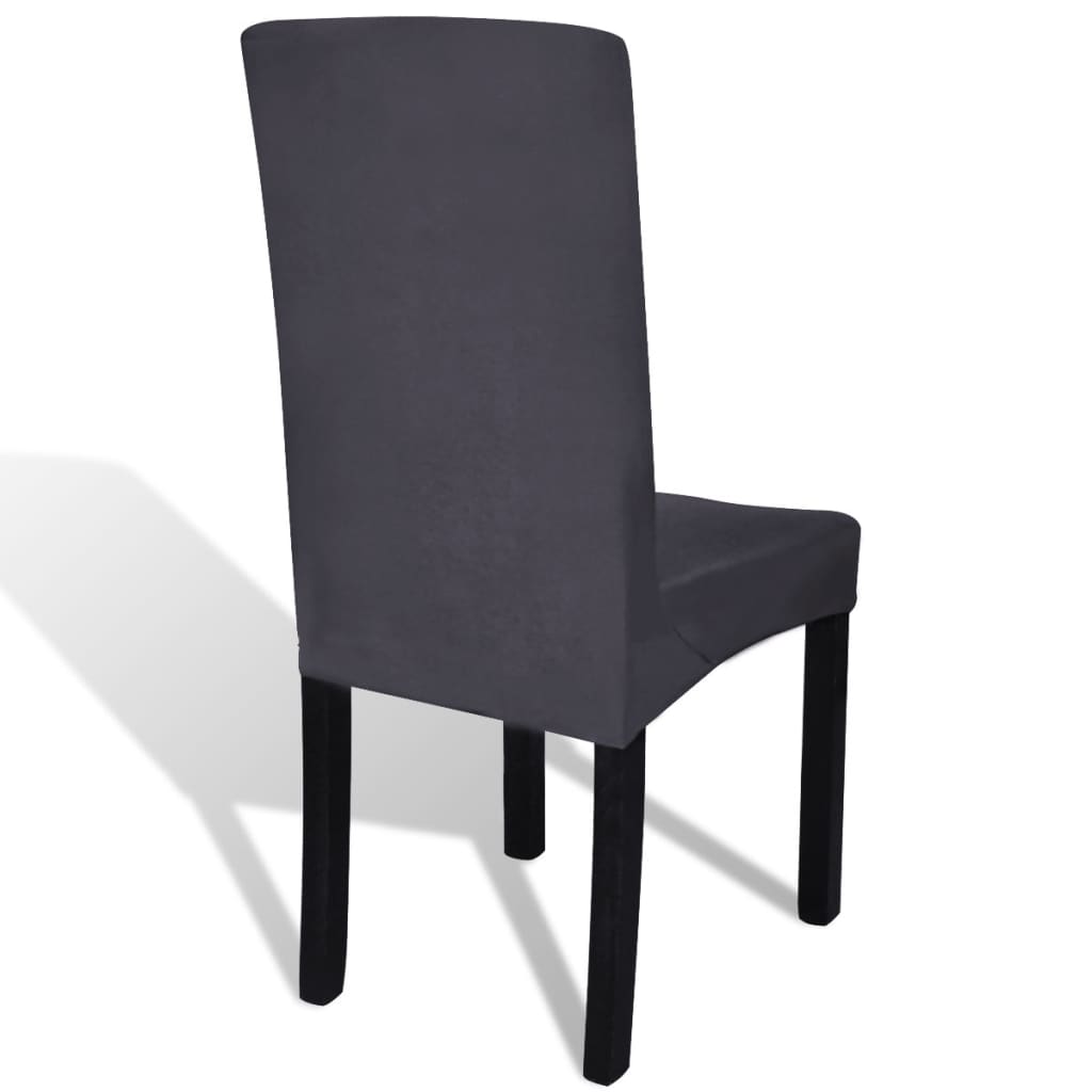 Housses de chaise extensibles droites, 4 pièces Anthracite.