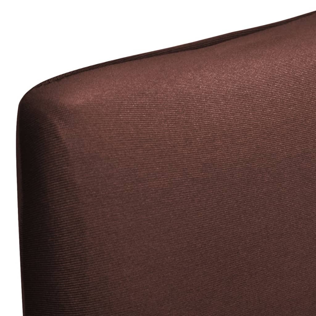 Housses de chaise extensibles droites 4 pièces marron