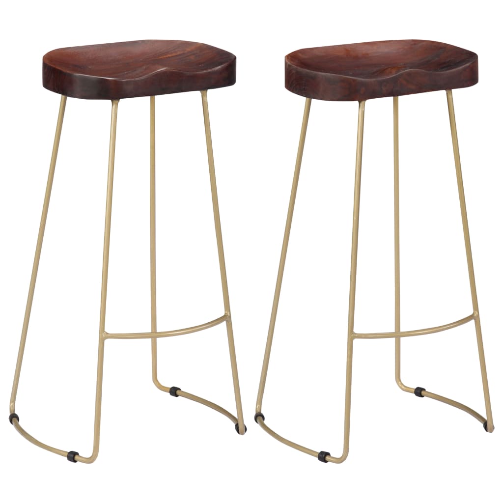 Tabourets de bar Gavin 2 pcs. Bois de manguier massif