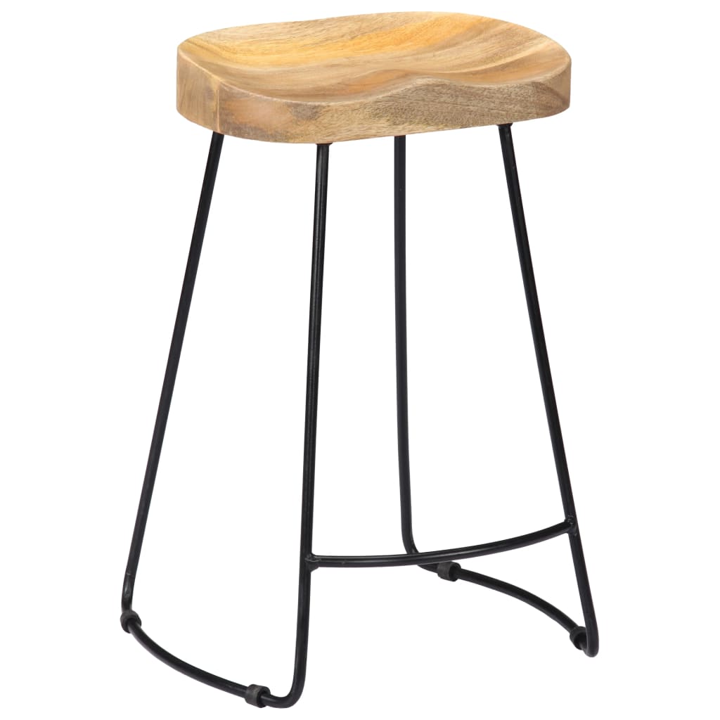 Tabourets de bar Gavin 2 pcs. Bois de manguier massif