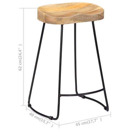 Tabourets de bar Gavin 2 pcs. Bois de manguier massif