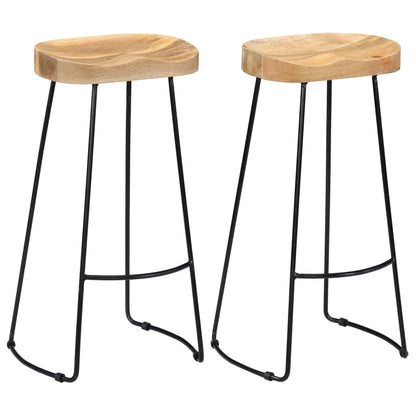 Tabourets de bar Gavin 2 pcs. Bois de manguier massif