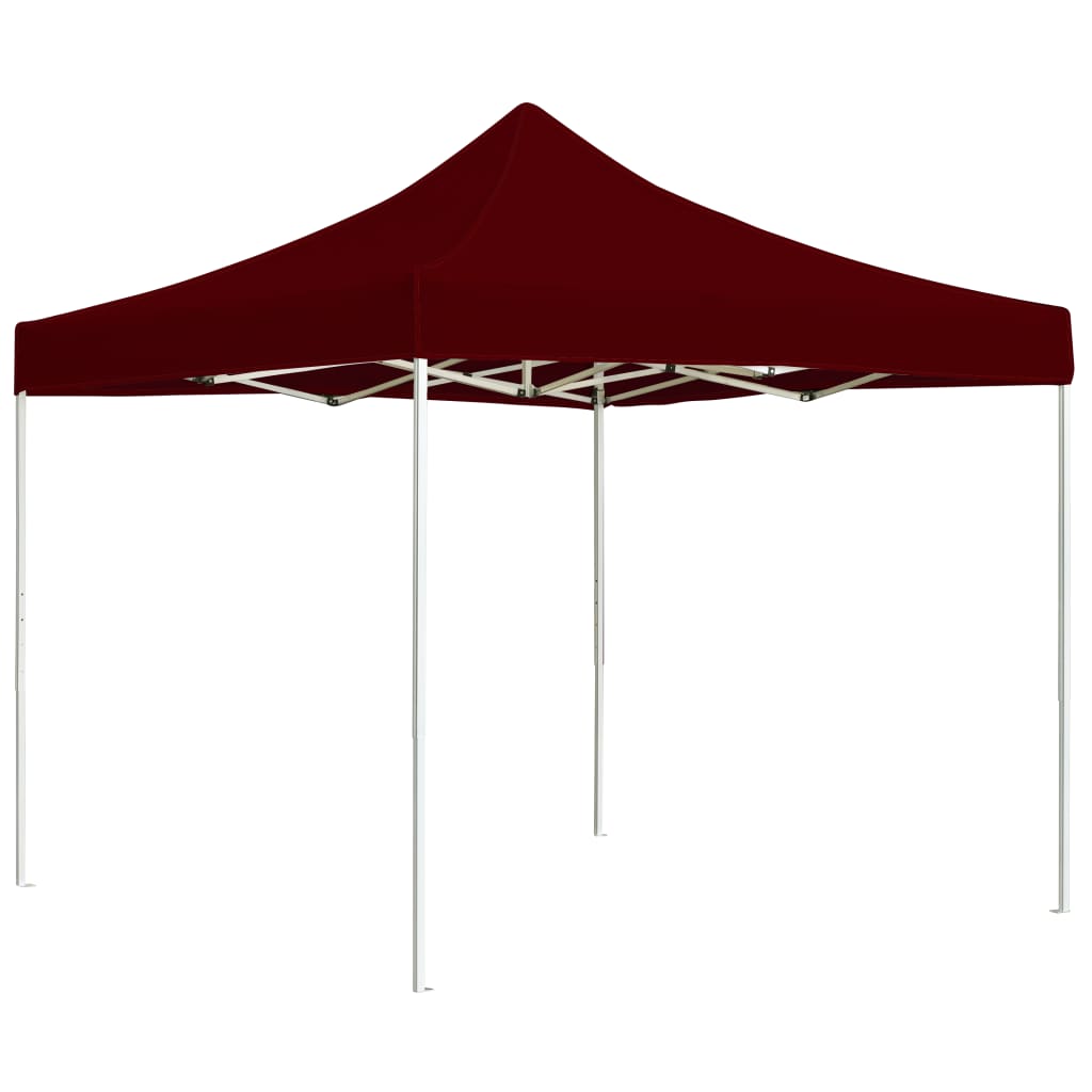 Tente de fête professionnelle pliable en aluminium 3x3 m rouge vin