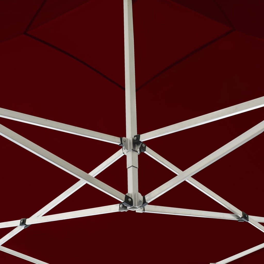 Tente de fête professionnelle pliable en aluminium 3x3 m rouge vin