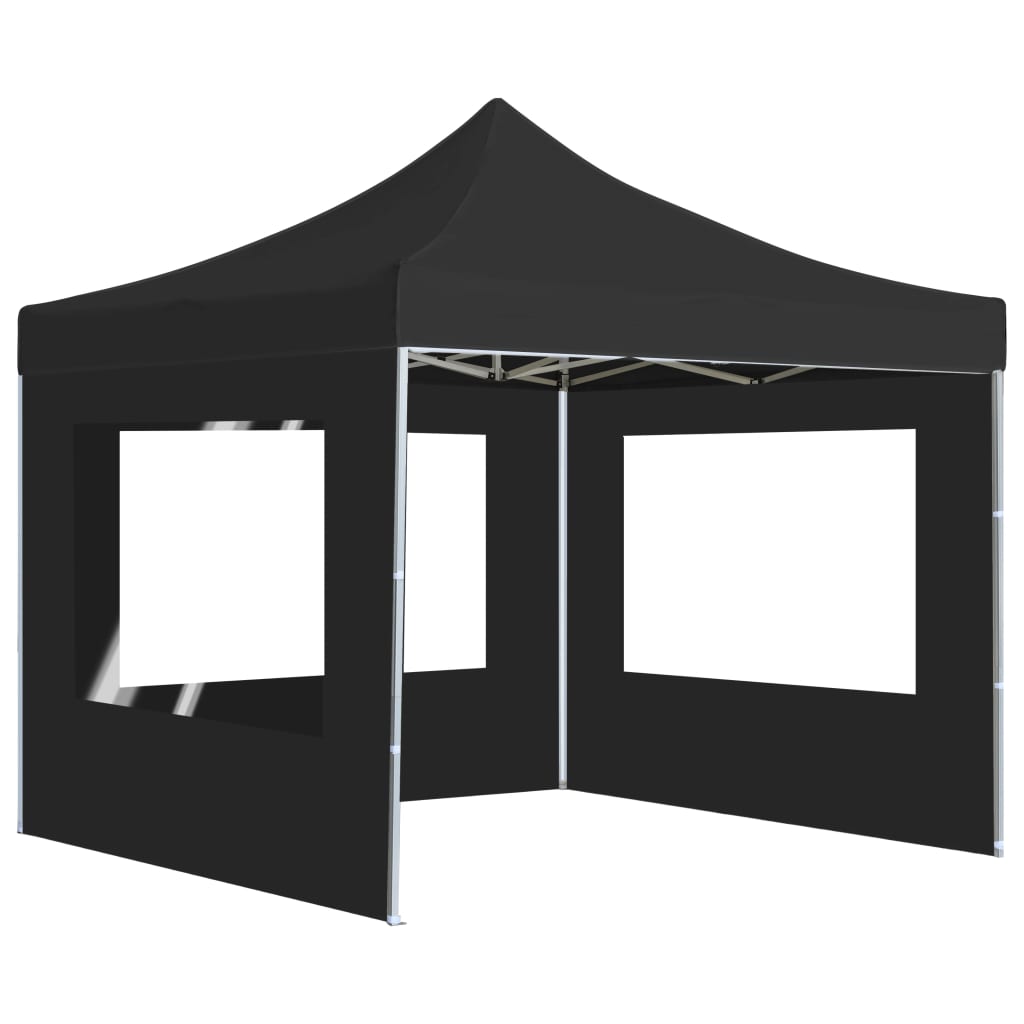 Tente de fête professionnelle pliable avec parois aluminium 3×3m anthracite