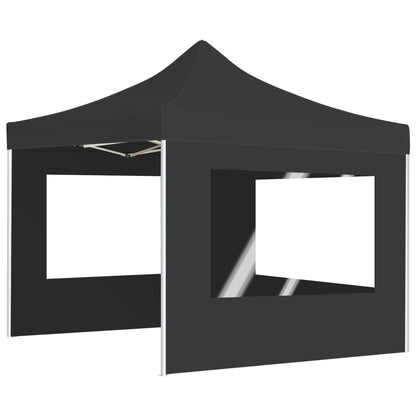 Tente de fête professionnelle pliable avec parois aluminium 3×3m anthracite