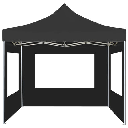 Tente de fête professionnelle pliable avec parois aluminium 3×3m anthracite