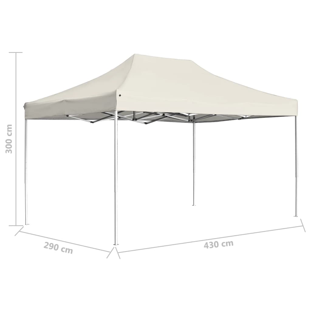 Profi-Partyzelt Faltbar Aluminium 4,5x3 m Creme