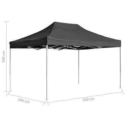 Tente de fête professionnelle pliable aluminium 4,5x3 m anthracite