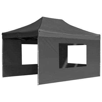 Tente de fête professionnelle pliable avec parois aluminium 4,5x3m anthracite