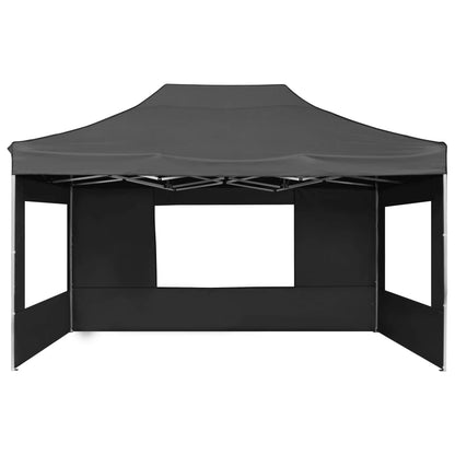 Tente de fête professionnelle pliable avec parois aluminium 4,5x3m anthracite