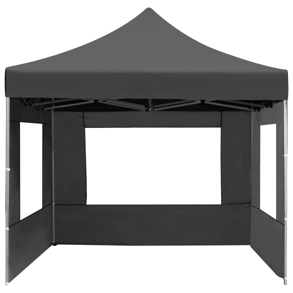 Tente de fête professionnelle pliable avec parois aluminium 4,5x3m anthracite