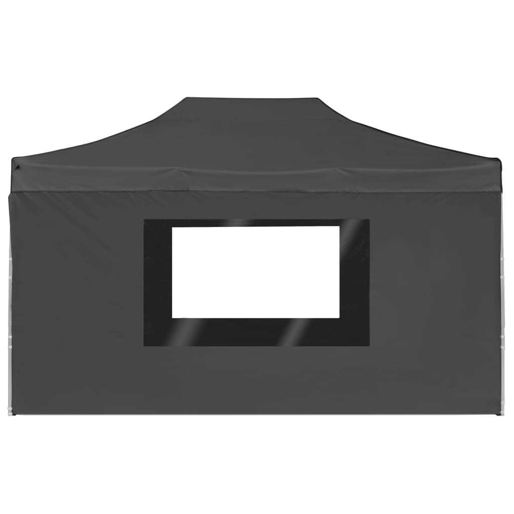 Tente de fête professionnelle pliable avec parois aluminium 4,5x3m anthracite