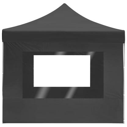 Tente de fête professionnelle pliable avec parois aluminium 4,5x3m anthracite