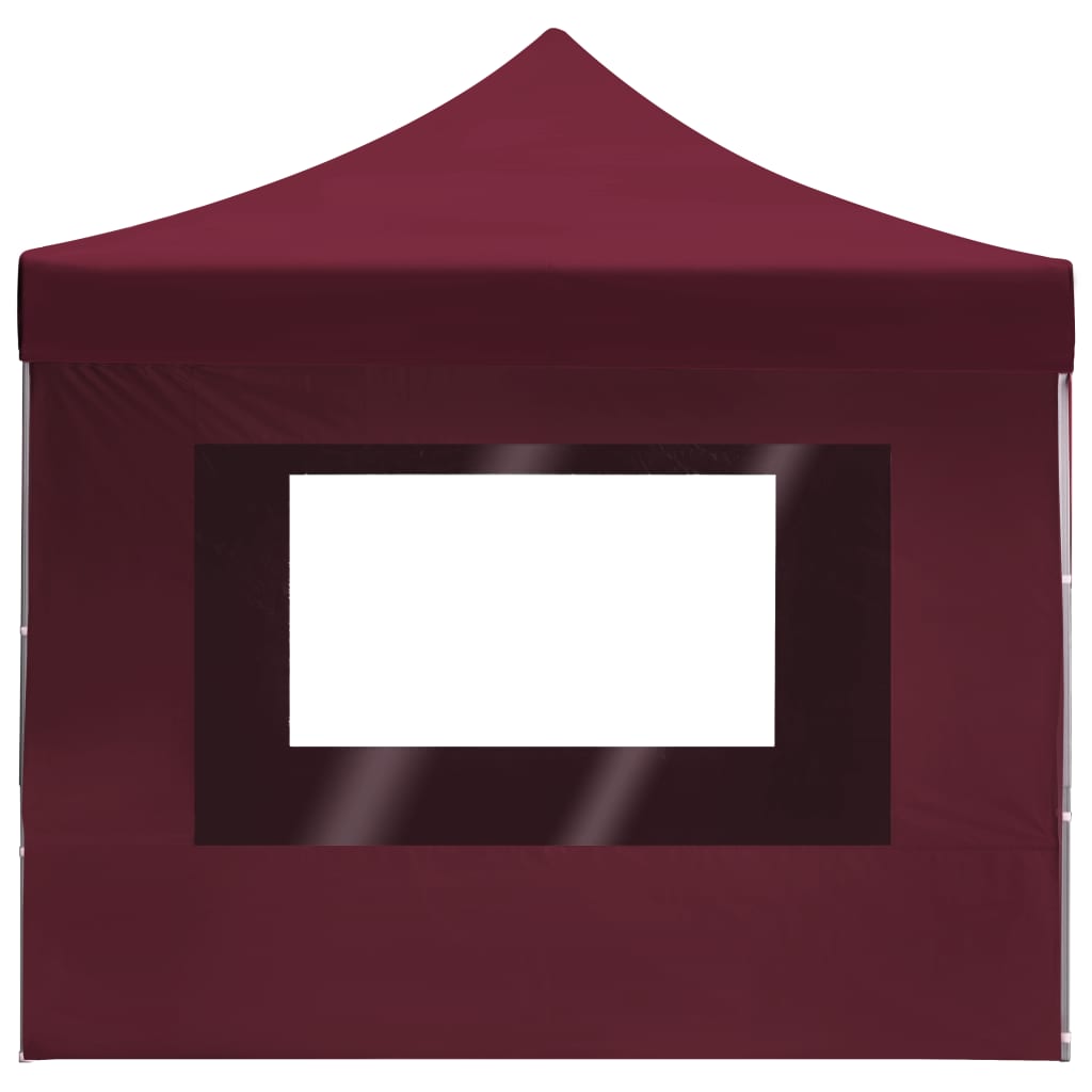 Tente de réception professionnelle pliable avec parois en aluminium 4,5×3m rouge vin