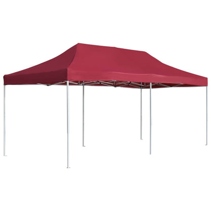 Tente de fête professionnelle pliable en aluminium 6x3 m rouge vin