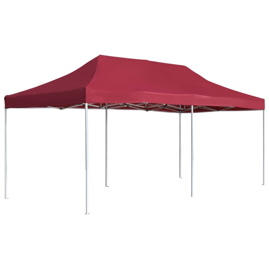 Tente de fête professionnelle pliable en aluminium 6x3 m rouge vin