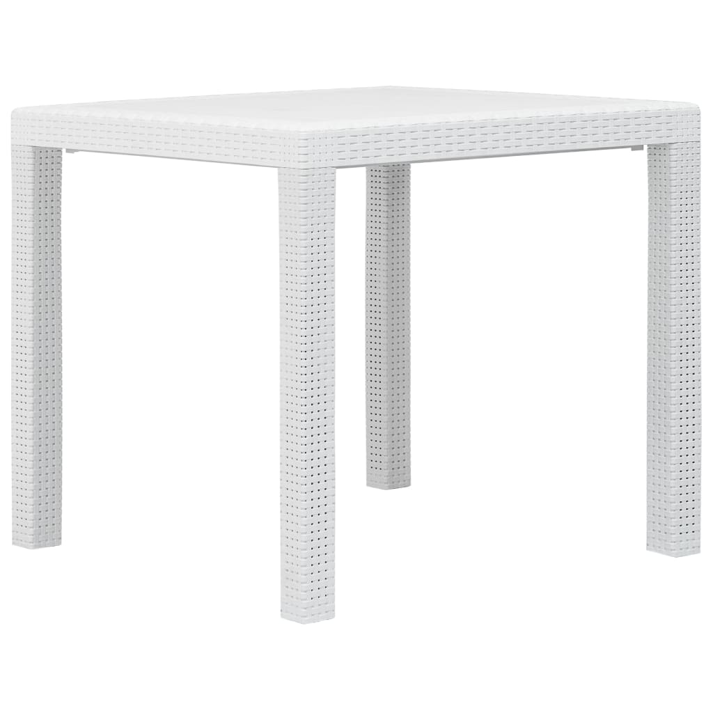 Gartentisch Weiß 79x79x72 cm Kunststoff Rattan-Optik