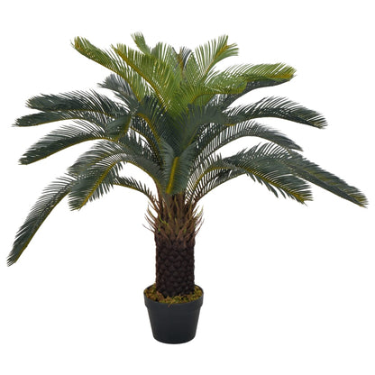 Planta artificial Cycas palmera con maceta verde 90 cm