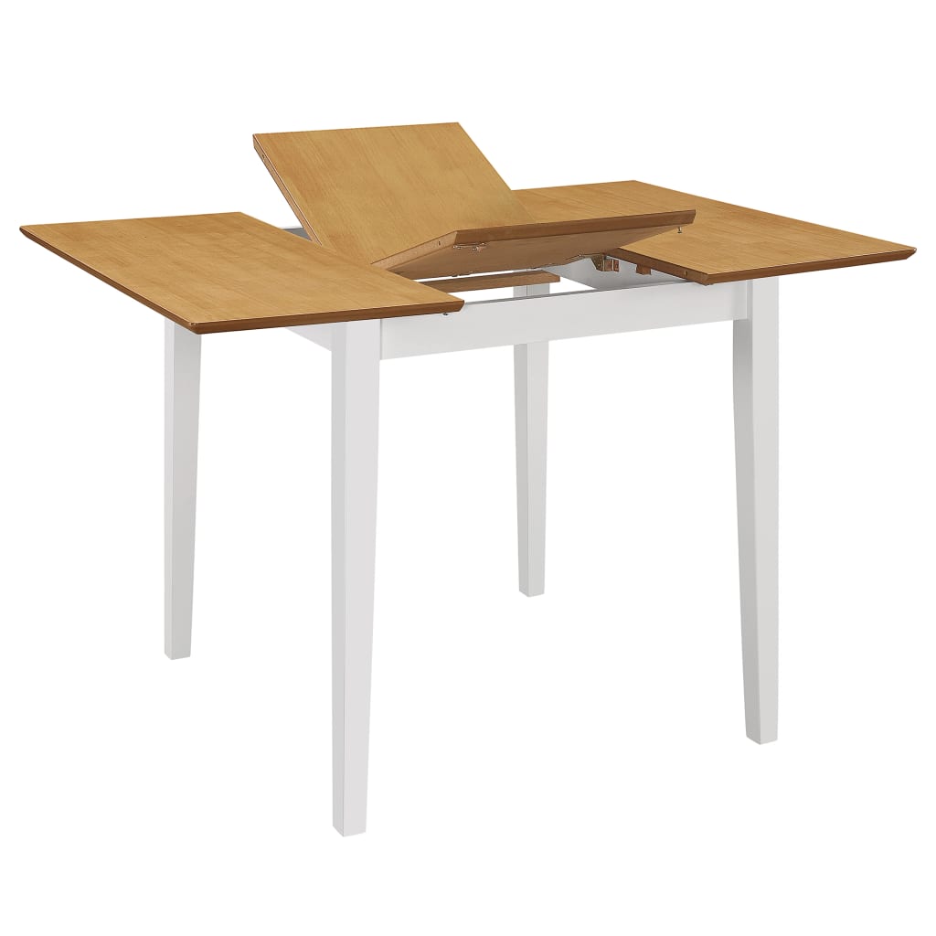 Mesa de comedor extensible MDF blanca (80-120)x80x74 cm