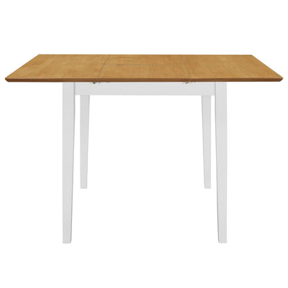 Mesa de comedor extensible MDF blanca (80-120)x80x74 cm