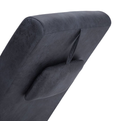 Chaise longue con cojines imitación ante gris