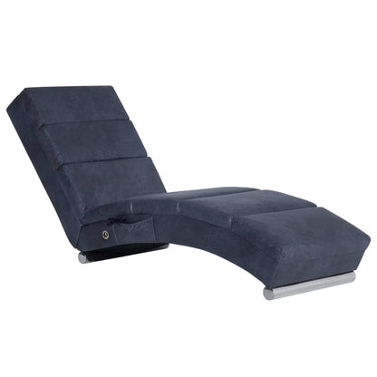 Chaise longue de masaje aspecto ante gris