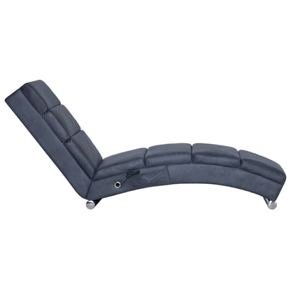 Chaise longue de masaje aspecto ante gris