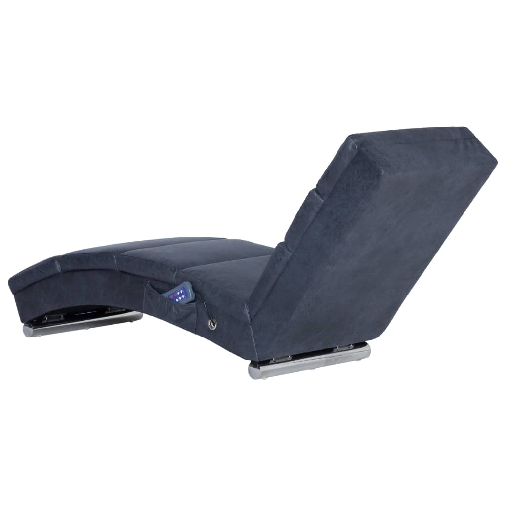 Chaise longue de masaje aspecto ante gris