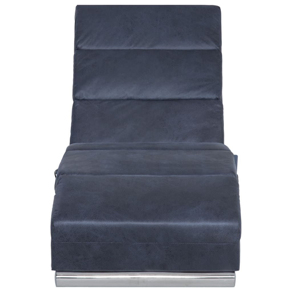 Chaise longue de masaje aspecto ante gris